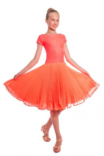 Платье рейтинговое "Плиссе" оранжевое